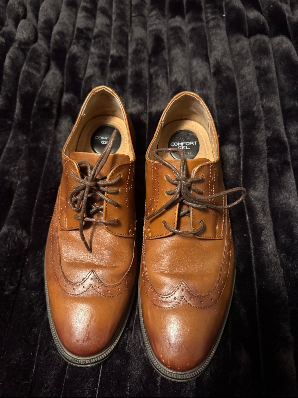 Nunn Bush Tan Brown Leather Wingtip Oxfords